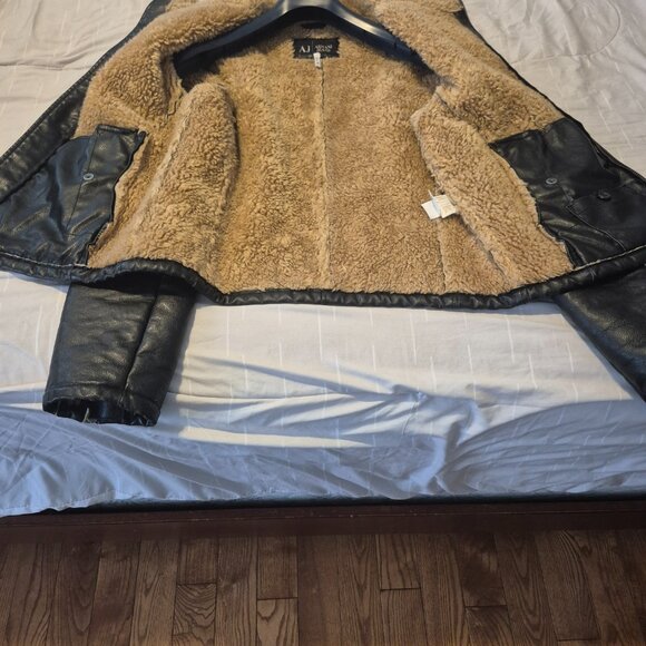 Armani Jeans Faux Shearling Motorcycle Jacket - Picture 5 of 5